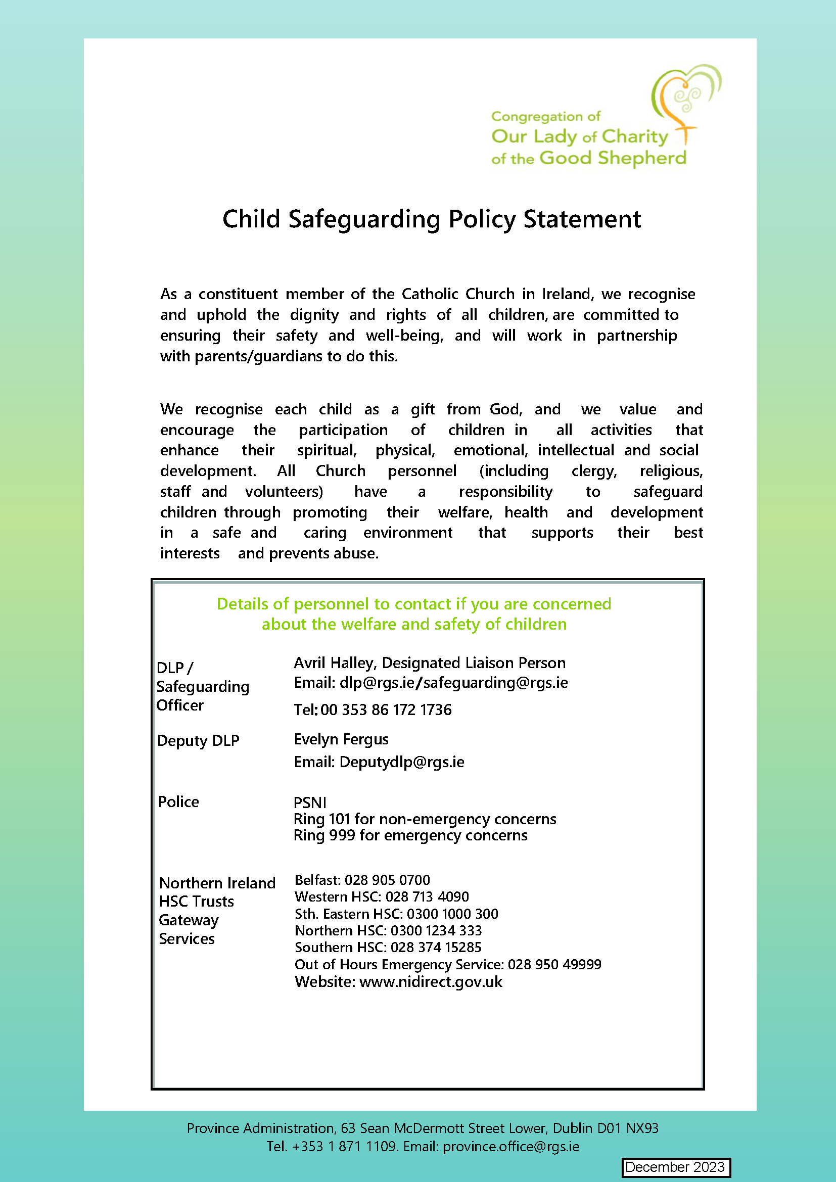 Safeguarding Poster NI (Dec. 2023)